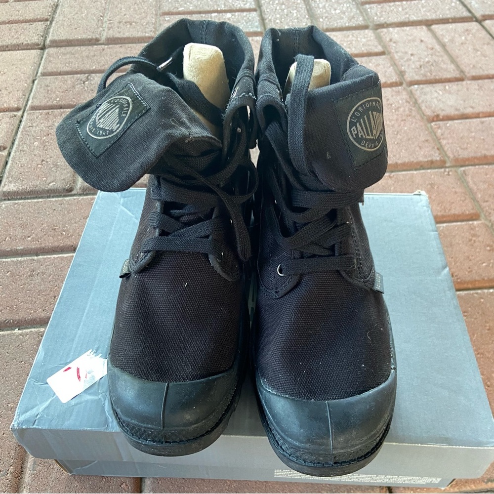 Palladium Baggy Round Toe Lace Up Womens Black Casual Boots 92353-060-M Sz 8 - Picture 2 of 8